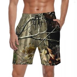 Men's Shorts Men Gym Black And White Landscape Hawaii Swimming Trunks Nature Tree Quick Dry Sportswear Oversize Beach