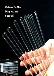 WholePyrex Glass Male Penis Urethral Dilator Stretching Plug Set Catheter amp Sound Stimulating Insert Sex Toy For Men Gay8948093