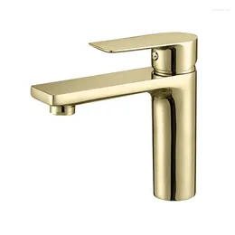 Bathroom Sink Faucets Golden Basin Faucet And Cold Copper Sanitary Household Inter-Platform Washbasin Nordic