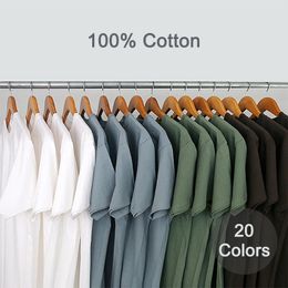 Summer T-Shirts Men Women 100% Cotton Short Tees Plain Solid Male Female Basic Tshirts O-Neck Slim Fit Tee shirt Young Boy Girl 240229