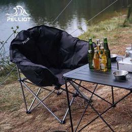 Camp Furniture Outdoor Folding Chair Portable Backrest Camping Chair Director Chair Beach Recliner Moon Chair Beach Chairs YQ240315