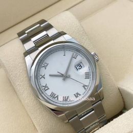 36 Stainless Steel White Numeral Dial Bracelet Watch 126200 Roman Index Automatic Men's Watch2221