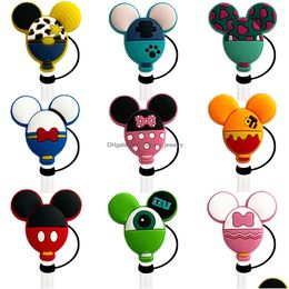 Drinking Sts 10Colors Baby Girls Cute Cats Mouse Sile St Toppers Accessories Er Charms Reusable Splash Proof Dust Plug Decorative 8Mm/ Otckz