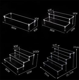 Racks Acrylic Display Stand for Mini Action Figures Toy Model Stand Holder Rack Transparent Doll Pottery Clay Figurine Ladder Shelf