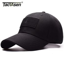 TACVASEN Tactical Baseball Cap Men Summer USA Flag Sun Protection Adjustable Cap Male Fashion Airsoft Casual Golf Baseball Hat 210202N