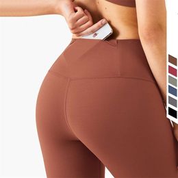 Lu Pant Align Lemon Yoga High Women Premium Fiess Pants Waist Bag Pockets Plus Size Soft Leggings Sweatpants Cycling Gym Activewear Jogger