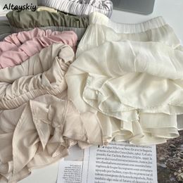 Skirts 5 Colors Summer Women A-line Chic Solid Party Holiday College Mini Clothing Slim Y2k Falda Aesthetic Sweet Ins Fashion
