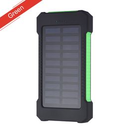 20000mah Solar Power Bank Charger with LED flashlight Compass Camping lamp Double head Battery panel waterproof outdoor charging 718