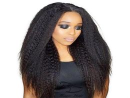 360 Full Lace Human Hair Wigs 8A Virgin Peruvian Hair kinky Straight Afro Lace Wigs For Black Women Baby Hair ship6290043