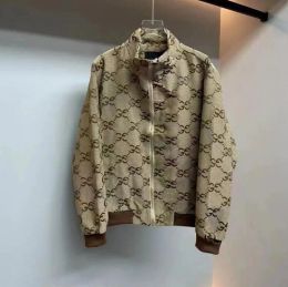 남성용 디자이너 청바지 재킷 긴 소매 23G 격자 무늬 데님 재킷 mens 코트