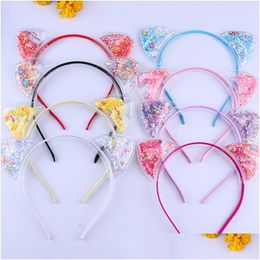 Party Decoration Sequin Hair Hoop Headband Glitter Clip Heart Shaped Squin Accessories For Girls And Women Wedding Birthday T9I00259 Dhc7K