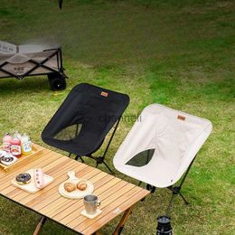 Camp Furniture Outdoor Folding Chair Oxford Cloth Camping Moon Chair Ultralight Portable Hiking BBQ Picnic Seat Fishing Beach Accessories YQ240315