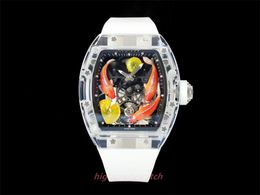 2024 New Men's Watch RMs10 Crystal Case material Wine Barrel case Sapphire mirror rubber strap deep waterproof designer watches