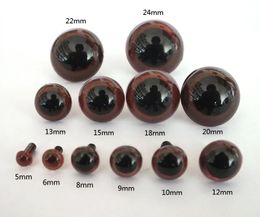 Wholesale100pcslot 5-20mm Brown Colour Plastic Safety Eyes For Toys Multicolor Plush Animal Eye 240305