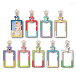 Frames Kpop Lovely Acrylic Card Holder Keychain ID Badge Idol Pocard Protective Sleeves Kawaii Stationery Pendant Gift