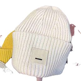 Cappelli invernali firmati Beanie Designers Donna AC Square Faccina lavorata a maglia Versione alta Pullover femminile Cappello di lana Casual Cappellini elastici caldi 14