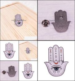 Cartoon Accessories Products Baby Kids Maternity Hamsa Hard Enamel Pin Mystery Lucky Hand Evil Eye Metal Brooch Moon Amet Badge Je6347668