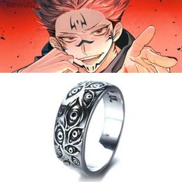 Wedding Rings Anime Jujutsu Kaisen Ring Ryomen Sukuna Role Play Black Eye Unisex Ring Props Jewelry Gift Accessories Wholesale Q240315