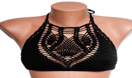 Women Swimwear Crochet Bikini Top Sexy Bra Girl Sexy Boho Crochet Beachwear Crop Top Swimsuit7809599