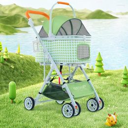 Dog Carrier Pet Stroller For Dogs Cats Detachable Baby Pull Cart Double Layer Lightweight Four Wheel Absorption