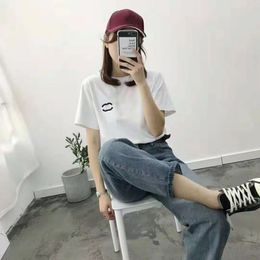 French designer ladies high-quality cotton short sleeve top channel black and white short sleeve T-shirt Luxury leisure holiday T-shirt plus size 5xl