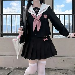 JK Korean uniform suit Japanese student pleated skirt college style school outfit Sailor cosplay japanese 240323