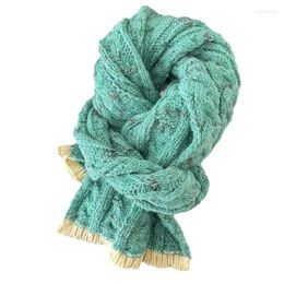 Scarves 2024 Korean For Women Autumn And Winter Thicke Knitted Scarf Unisex Long Size Warm Fashion Female Neck Blanket Wraps