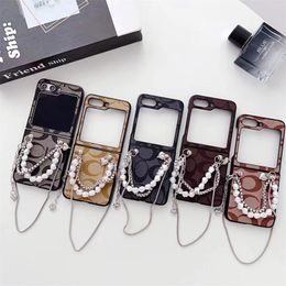 Fashion ptint letterc Phone Case For Samsung Galaxy Z Flip 3 4 5G Z fold2 Z flod3 4 For huawei p50 pocket luxury pu Leather Shockproof Full Protective cover flod 5 5625