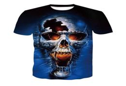 Funny 3D Print Blue Skull Graphic TShirt Casual Mens Womens Unisex Tee Shirts69682474232988