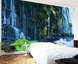 High Quality Custom 3D Po Floor Wallpaper Waterfall Forest Bathroom Bedroom Floor Mural PVC Selfadhesive Wallpaper Sticker2260124