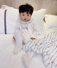 High Quality Newborn baby cotton romper swaddle blankets jumpsuitsbibhat set Baby Boy Girl Cute Clothes Gift suit5941403