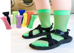 18Y New Fashion Fishnet Socks with cut bows Girls Vintage Spring Summer Fishing Net Bow Short Sock Children Mesh Stocking Accesso3094567