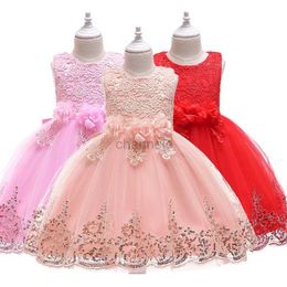Girl's Dresses 2-12Y Girl Summer Lace Princess Childrens Dress Floral Evening Dress For Girls Kids Clothing Birthday Party Tutu Customer Vestidos 240315