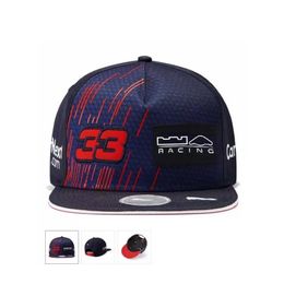 2021mens baseball caps flat brim hip hop cap sun hat outdoor 3d embroidery f1 racing bulls verstappen car fan casual sport capst1c281s