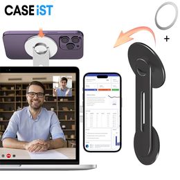 CASEiST 180° Adjustable Magnetic Laptop Expansion Bracket Dual Screen Display Side Top Mount Computer PC Car Phone Holder Dual Monitor Stand Camera For MagSafe Tesla