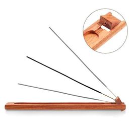 Fragrance Lamps Wooden Incense Stick Holder Ash Catcher Rosewood Tray Burner Holders Home Decoration Censer Tools Drop Delivery Gard Dh30T