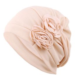 Muslim Women Turban Hat Pre-Tied Cancer Chemo Beanies Headwear Head Wrap Plated Hair Accessories265y