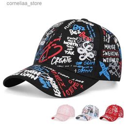 Ball Caps fashion Letter Baseball Cap Graffiti Sun Hip Hop Cap Visor Spring Hat Men Adjustable Snapback Cotton Cap For Women Men HatsY240315