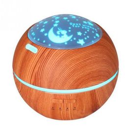 Creative Light Shade Wood Grain Aroma Diffuser Ultrasound Night Light Humidifier Mini Aromatherapy Machine Home Atmosphere2616156