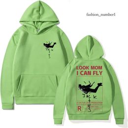 Cactus Jack Men's Hoodies Sweatshirts Cactus Jack Hoodie Men Women Doublesided Print LOOK MOM I CAN FLY Unisex Fashion Hip Hop Streetwear 370