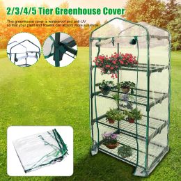 Greenhouses 2/3/4/5 Tier Greenhouse Cover PVC Waterproof Walkin Greenhouse Replacement Cover Flowers Plants Grow Tent Gardening Flowerpot