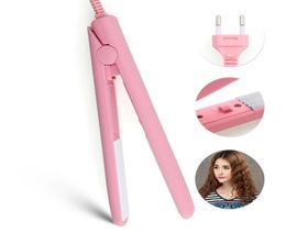 Mini Hair straightener Iron Pink Ceramic Straightening Corrugate Curling Iron Styling Tools Hair Curler With 8960614