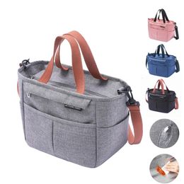 Portable Lunch Box Insulated Thermal Bag Picnic Food Cooler Pouch Large Capacity Shoulder Bento Storage Bags for Women Children 240320