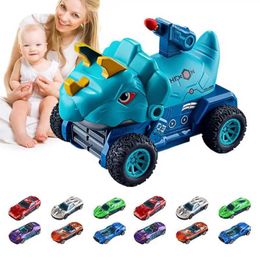 Transformation toys Robots Dinosaurs Toys for Kids Inertial Transforming Car Toys Colorful Toy Set For Boys And Girls Colorful Toy Set For Improvement 2400315