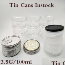 Food Savers & Storage Containers Food Packaging Plastic Clear Containers Empty Tin Cans 3.5G Black Lids Drop Delivery Home Garden Kitc Otvf5