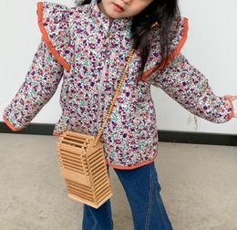 Jackets Children039s Girls Korean Retro Jacket Coat Children Warm Printing Kids Cute Fashion Clothing Teeng Casual Clothes2953251