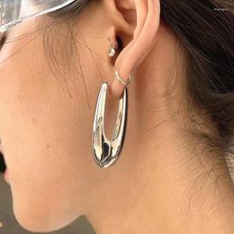 Hoop Earrings 2024 Classic Metal Oval Geometry Waterdrop For Women Simple Temperament Daily Jewelry Accessories