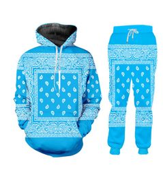 New 3D Printing Bandana Fashion Men Women Tracksuits Crewneck Hoodiespants Plus Size S6XL Harajuku0023342290