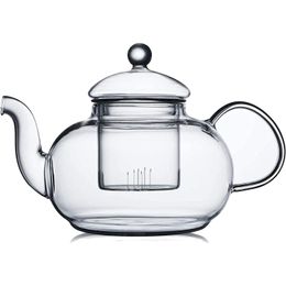 Teapots Heat Resistant Glass Tea Pot Practical Bottle Flower Cup Teapot With Infuser Leaf Herbal Coffee Drop Delivery Home Garden Ki Dhqpj