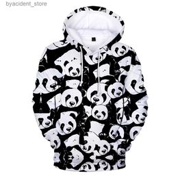 Men's Hoodies Sweatshirts Cute Panda 3D Print Hoodies Animal Streetwear Men Women Fashion Sweatshirts Oversized Hoodie Kids Pullovers Tracksuits Clothing L240315